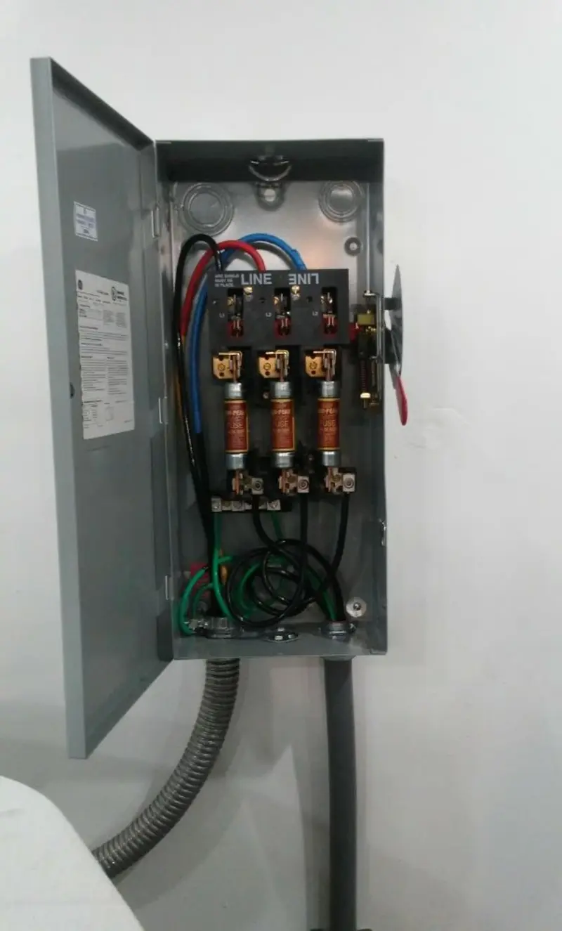 Three-phase disconnect switch installed for Electrical Wiring & Rewiring in University Park